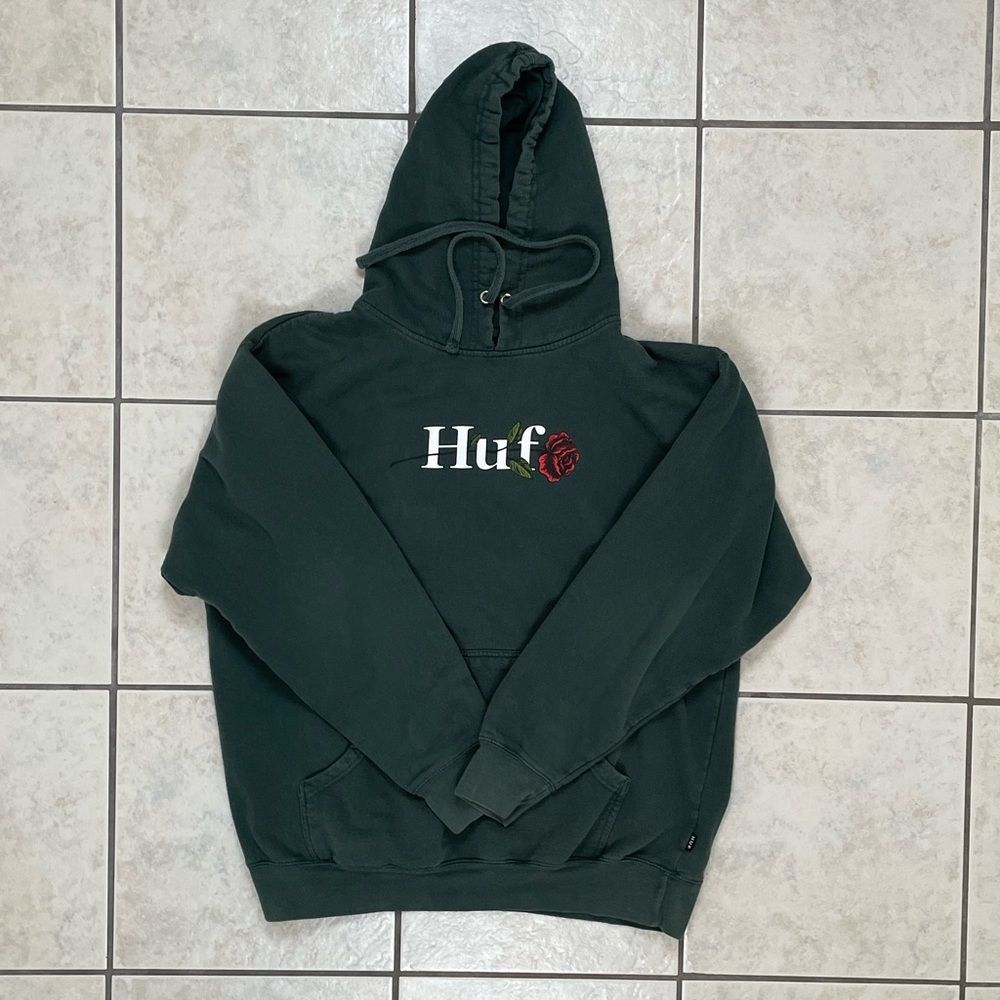 HUF Graphic Pullover Hoodie Men Adult Large Green